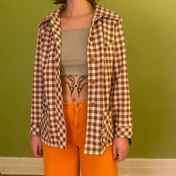 Vintage 70s Plaid Blazer - Picture 3 of 7